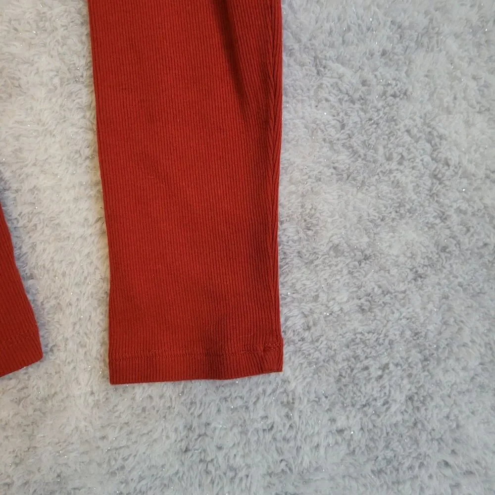 Banana Republic Ribbed Top Womens Small Red Long Sleeve Casual Fitted Travel